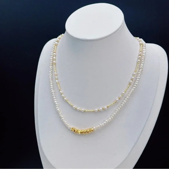 X85 Handmade Freshwater Baroque Pearl Necklace Set